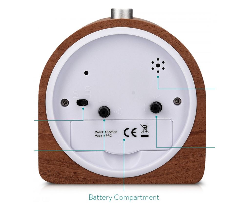 Аналогов дървен будилник Snooze Retro, 46228.18 - 4