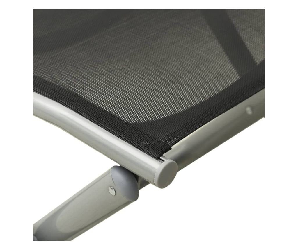 Set vrtnega pohištva, 3 kosi, srebrna tekstilena in aluminij - 11