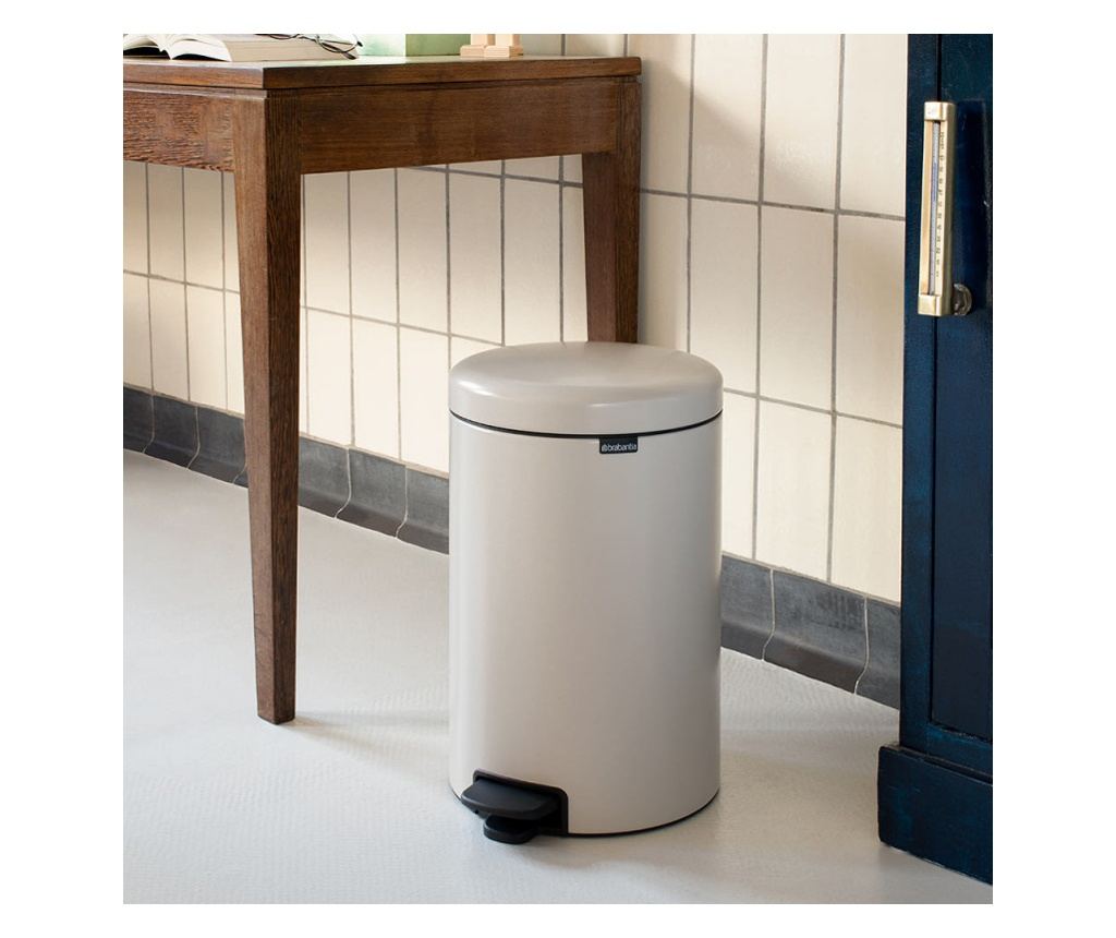 Brabantia NewIcon pedálos szemetes 1005535, 20 l, lágyan záródó, csúszásgátló aljjal, bézs - 8