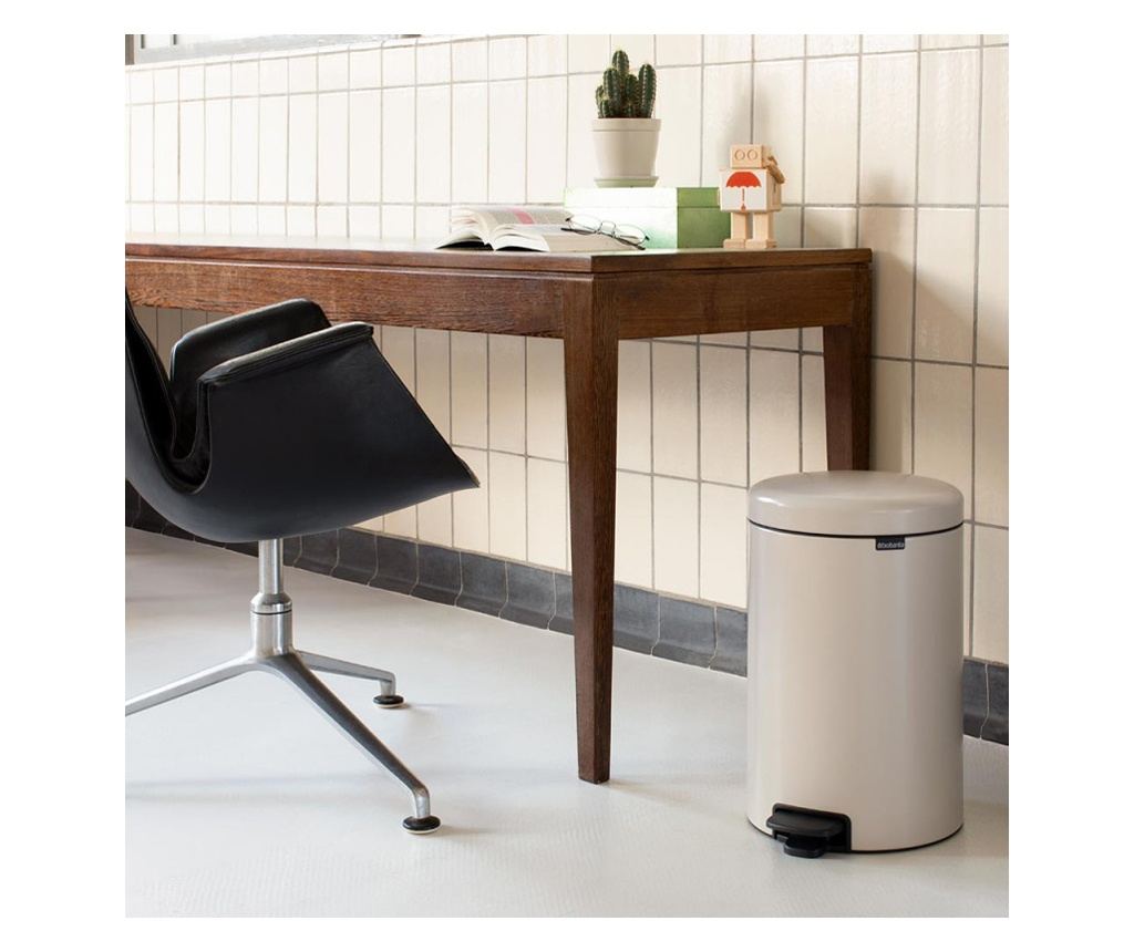 Brabantia NewIcon pedálos szemetes 1005535, 20 l, lágyan záródó, csúszásgátló aljjal, bézs - 9