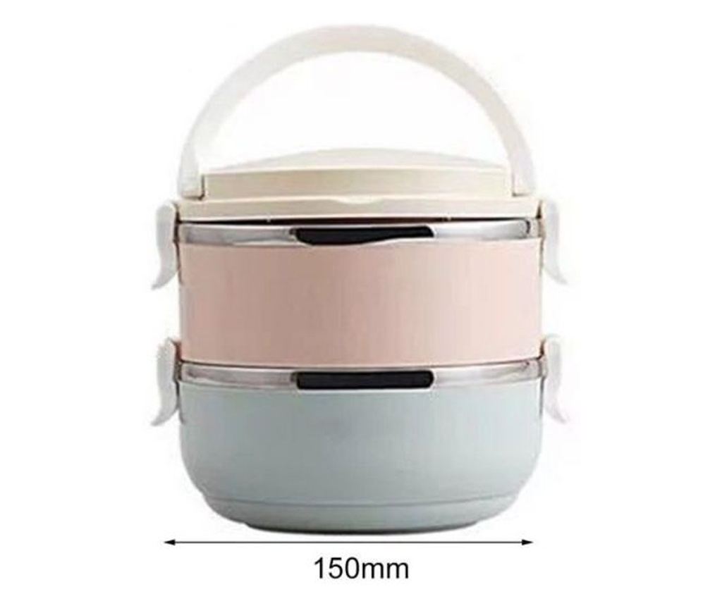 Set caserole alimentare, lunch box cu 2 recipiente din oțel inoxidabil, capacitate 1400 ml, prevăzut cu mâner și valvă de aerisi - 4