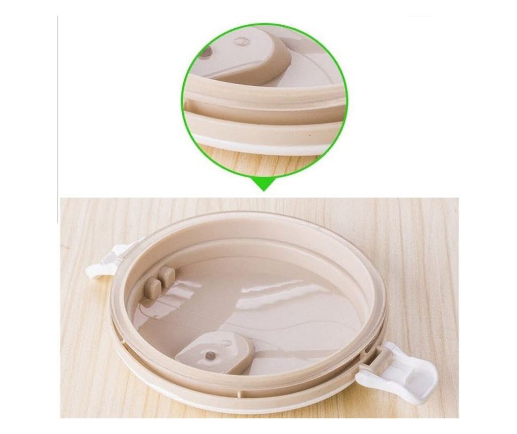 Set caserole alimentare, lunch box cu 2 recipiente din oțel inoxidabil, capacitate 1400 ml, prevăzut cu mâner și valvă de aerisi - 6