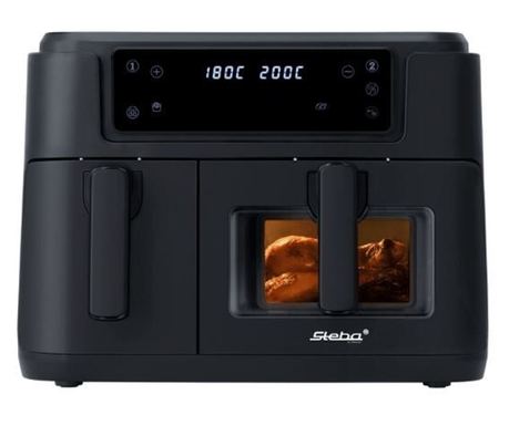 Friteuza cu aer cald Air fryer, Steba Germany, HF 9501 DUO, 9.5 litri, negru