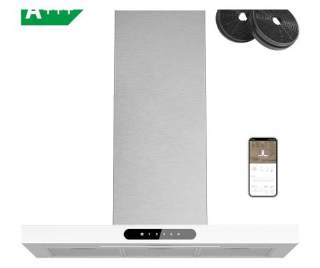 Стенен аспиратор Smart тип T, Ciarra, CBCW9102-OW, 650 m³/h, 90 cm, Wi-Fi, бял