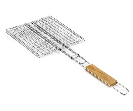 Грил за бургери Muhler 1001836N, 22,5x20,5x52 см, дръжка от дърво, неръждаема стомана.