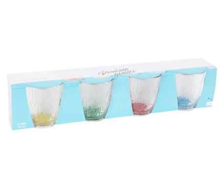 Σετ 4 ποτήρια Excellent Houseware, γυαλί, 8,5x9 cm, 300 ml, διάφανο/πολύχρωμο