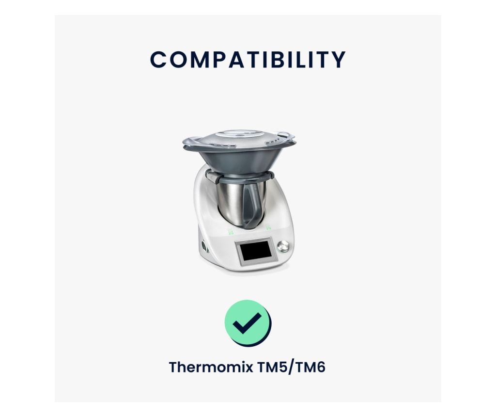 Husa de protectie pentru Thermomix TM6/TM5, Kwmobile, Negru/Alb, Plastic, 55449.02 - 6