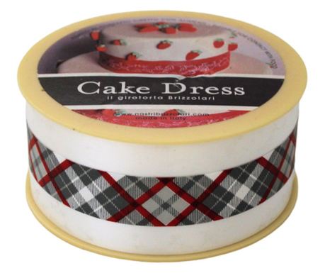 Ukrasna traka Cake Dress, za torte i kolače, 4,5 cm x 20 m, Božić Srebrna
