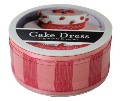 Ukrasna tekstilna traka Cake Dress, za torte i kolače, 4,5 cm x 10 m, ružičasti šampanjac