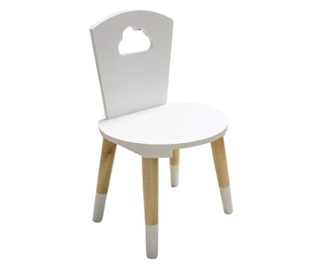 Scaun pentru copii, din MDF alb, 50cm