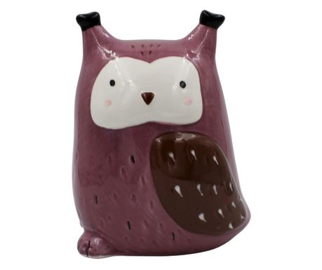 Pușculiță din ceramică model bufniță mov