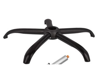 Σετ μεταλλικής πλάκας ζυγοστάθμισης 25 x 15 cm, βάση 64 cm και κύλινδρος εμβόλου, αερίου, για καρέκλες γραφείου, ασημί, 35 cm