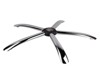 Σετ μεταλλικής πλάκας ζυγοστάθμισης 26 x 15 cm, βάση 60 cm και κύλινδρος εμβόλου, αερίου, για καρέκλες γραφείου, ασημί, 35 cm