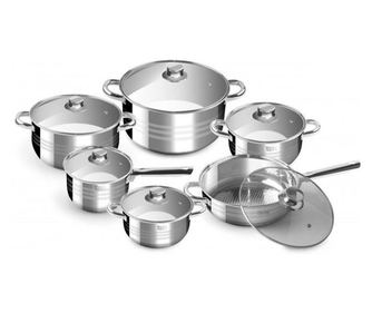 12-dijelni set posuđa od nehrđajućeg čelika s poklopcima, Perfect Home Diamond