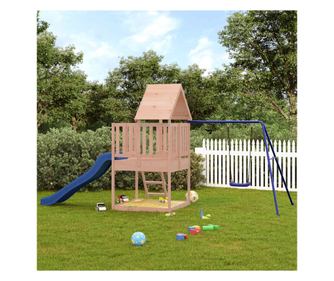 Hřiště se skluzavkou, žebříkem a houpačkou, masivní dřevo douglas
