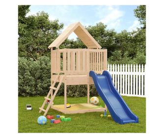 Hřiště se skluzavkou a žebříkem, masivní borové dřevo