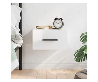 Falra szerelhet jjeliszekrny, extrafnyes fehr, 35x35x20 cm