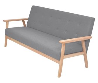 Комплект дивани от 2 части Текстил Светлосив