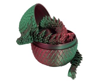 Figurina Sani, Dragon in Ou 90 x 115 mm, Verde, Rosu, Verde