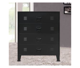 Komoda s predali, kovina, industrijski stil, 78x40x93 cm, črna