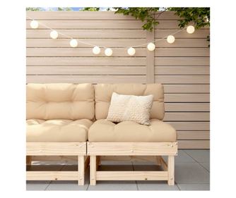 Средна канапе с възглавници, масивна борова дървесина