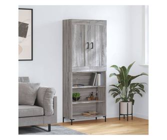 Dulap înalt, gri sonoma, 69,5x34x180 cm, lemn compozit