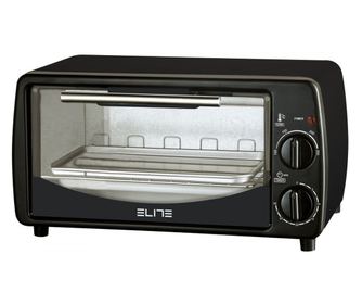 Elite EMO-2509 mini sütő, 650W, 7 liter, 2 kvarc fűtőelem, 100-250°C közötti hőmérséklet, 30 perces időzítő, fekete szín.