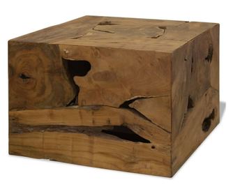 Stolić za kavu, 50 x 50 x 35 cm, prirodno tikovo drvo, smeđa