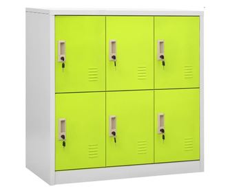 Ντουλάπια Γραφείου 2 τεμ. Ανοιχτό Γκρι και Πράσινο 90x45x92.5 εκ. Ατσάλι