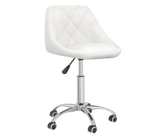 Zakretne kuhinjske stolice, 4 kom., bijele, umjetna koža