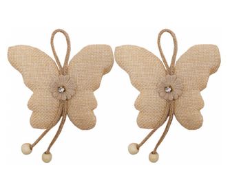 Set cordon de strangere Pufo Butterfly pentru draperie sau perdea cu magnet, 2 buc, crem