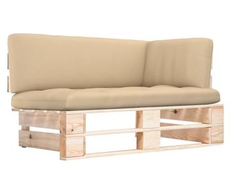 Градински палетен диван, ъглов, обработен бор