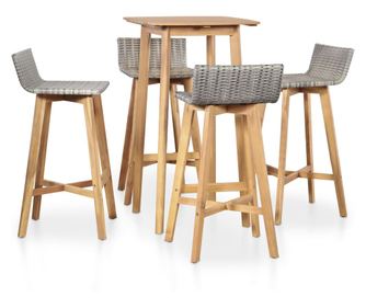 Vanjski set namještaja, 5 dijelova, masivno drvo akacije