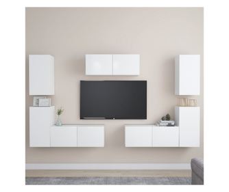 Set TV ormarića, 7 komada, bijela, PAL