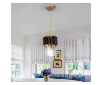 Greelustr Candelabru HBL-D19, Candelabru aluminiu+cristal capiz, 2 randuri, pentru bucatari, hol, dormitor