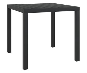 Vrtni stol, crni, 80 x 80 x 74 cm, aluminij i WPC