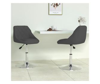 Zakretne kuhinjske stolice, 2 kom., crna, baršun