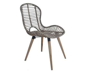 Kuhinjski stoli, 4 kosi, rjava, naravni ratan