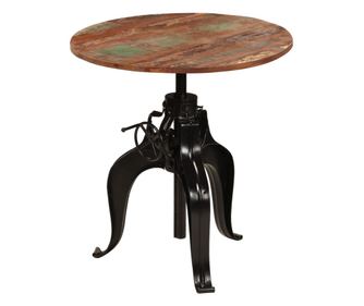 Barna miza, 75 x (76-110) cm, reciklirano masivno leso