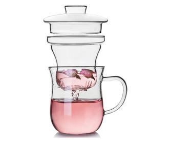 Cana din Sticla borosilicata cu Infuzor si capac din sticla, 350 ML