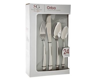 Комплект Прибори Secret de Gourmet® Orba Premium, Неръждаема стомана, 24 бр