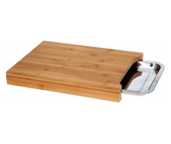 Bambusz vgdeszka rozsdamentes acl tlcval, 35x25x4 cm