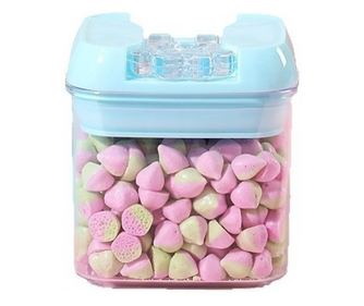 Cutie de Depozitare Alimente, Cyrax, 0.5L, Capac Albastru, din PP+PET, Inchidere Ermetica, 10 x 10 x 10.5 cm, Transparent