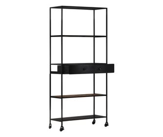 Knyvespolc, 90x35x180 cm, befejezetlen mangfa & vas