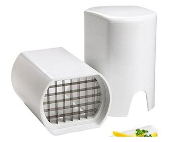 Feliator de Fructe si Legume, Cyrax, din Plastic si Otel, Mecanic, Taiere 1.2 cm Grosime, 14 x 9.5 x 8 cm, Alb