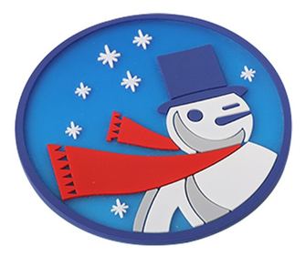 Suport pentru Pahar, Cyrax, Model Om de Zapada, din PVC, 10 cm, Rezistent la Caldura, Albastru