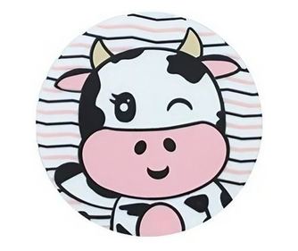 Suport pentru Pahar, Cyrax, Model Vacuta, din PVC, 10 cm, Rezistent la Caldura, Alb/Negru