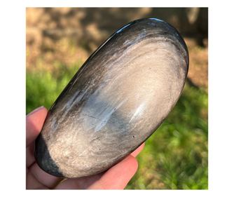 Obsidian argintiu palmstone model 13