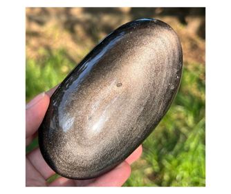 Obsidian argintiu palmstone model 16