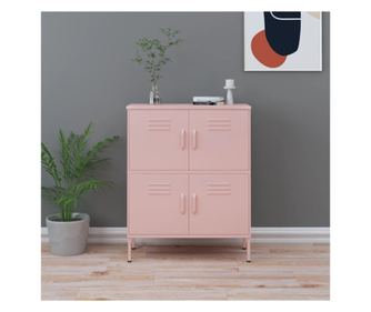 Ντουλάπι Αποθήκευσης, Ροζ, 80x35x101.5 εκ., Ατσάλι